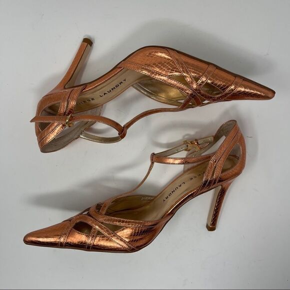 Chinese Laundry Copper Metallic Party Shoes Stilleto Strappy Women’s Size 7M - Picture 5 of 7